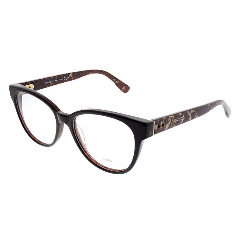 Jimmy Choo  J3P Womens Cat-Eye Eyeglasses Brown Spotted 53mm