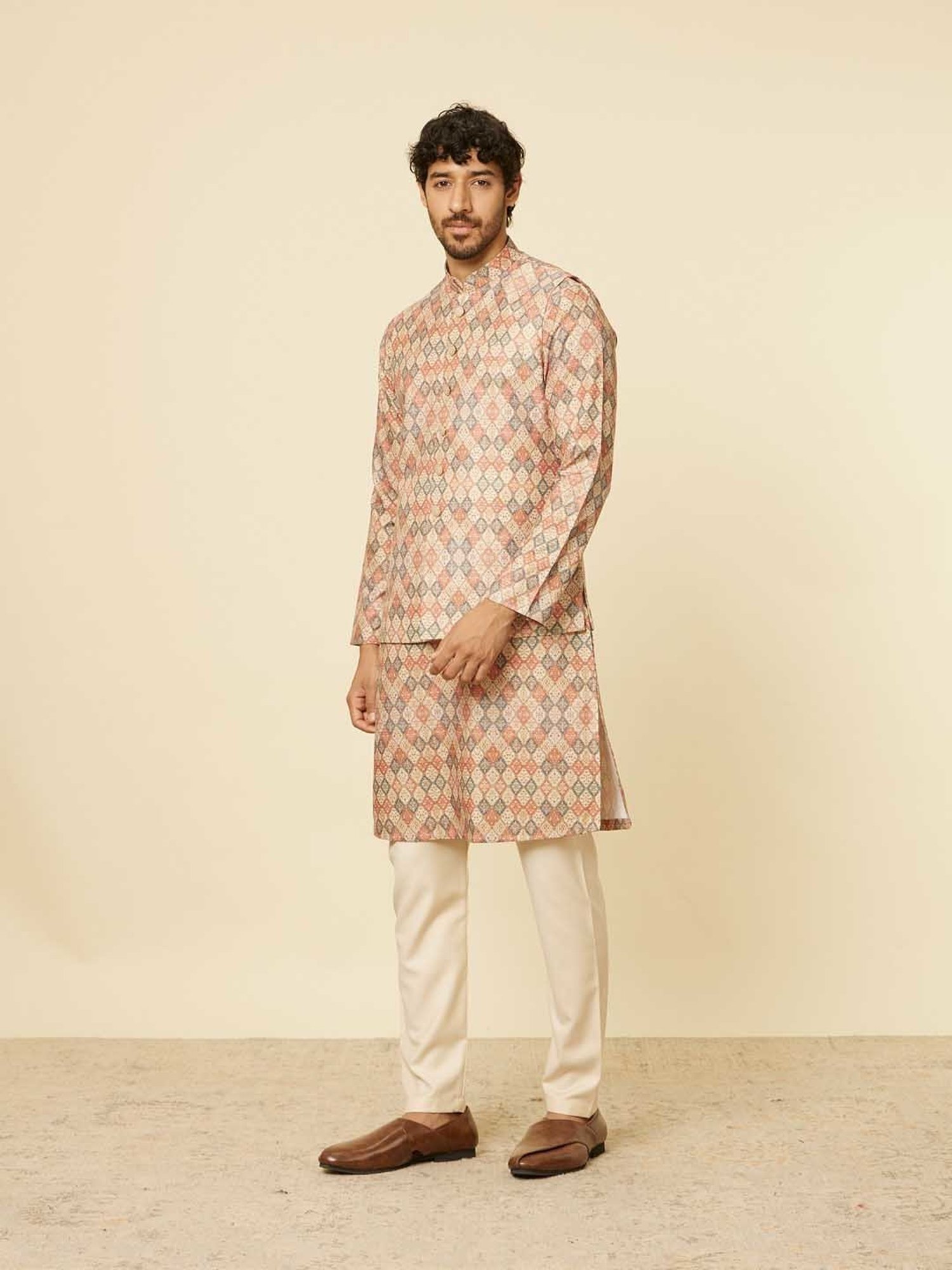 Manyavar Multicolor Regular Fit Printed Nehru Jacket