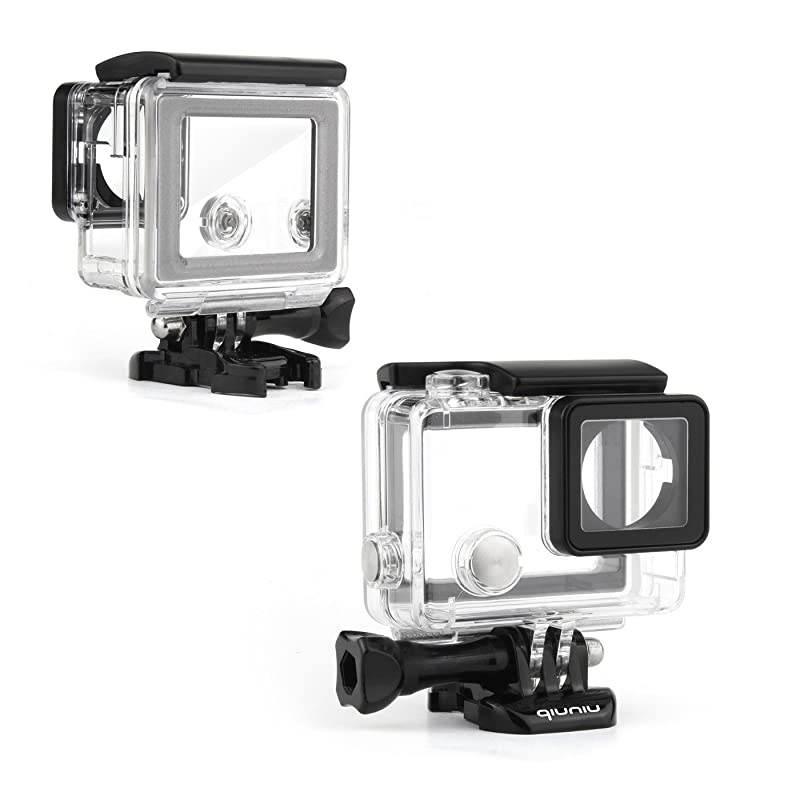 Open Protective Skeleton Housing Case with LCD Touch Backdoor for GoPro Hero 4, GoPro Hero 3, and GoPro Hero 3+ - Transparent Clear