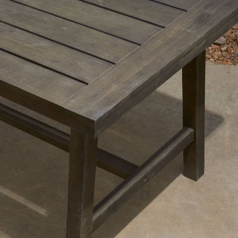 Malibu Rectangle Outdoor Patio Picnic Dining Table - Gray - Vifah