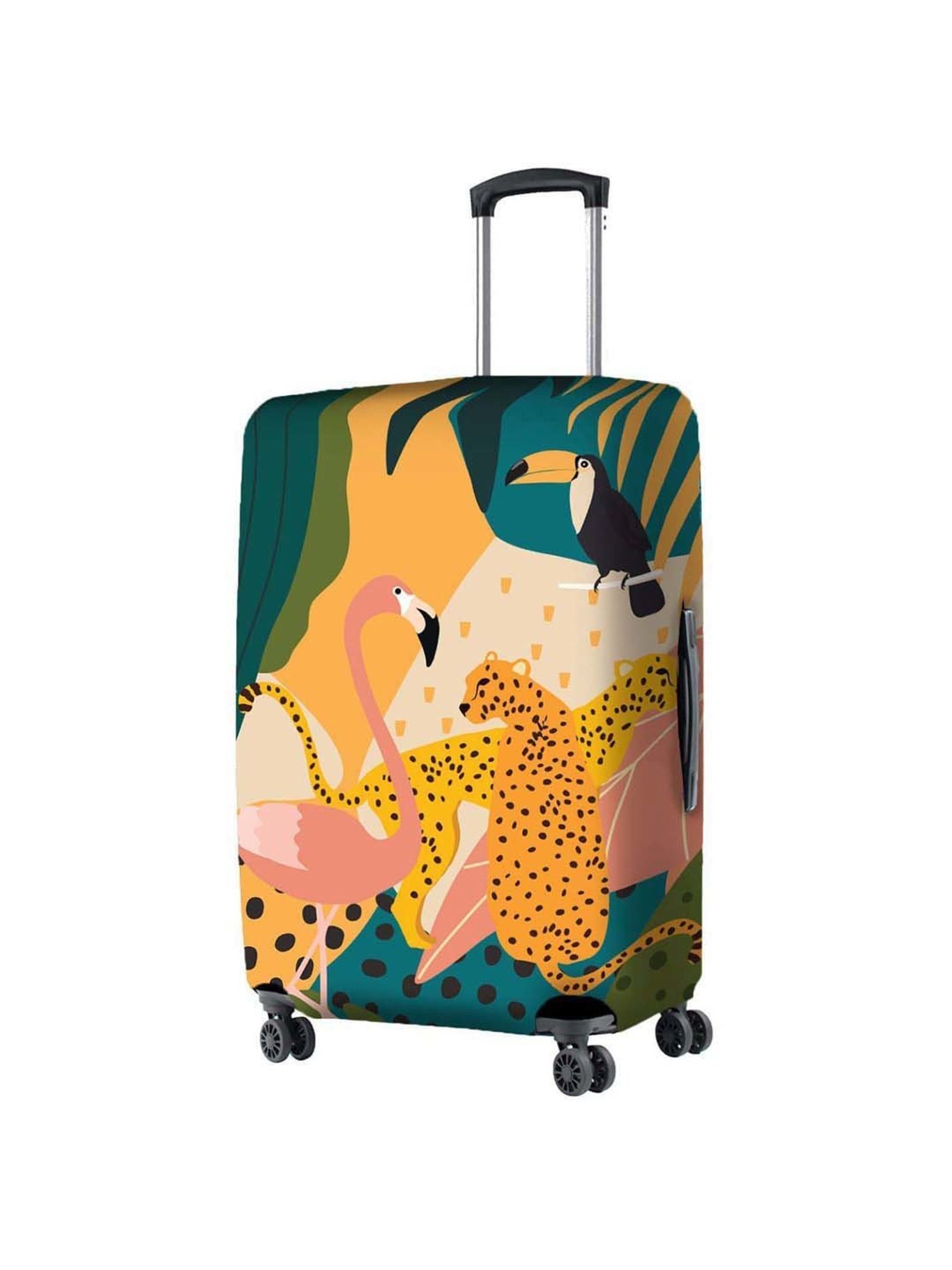 Nasher Miles Polyester 75 cm (28 Inch) Large Protective Luggage Cover - Leopord Design