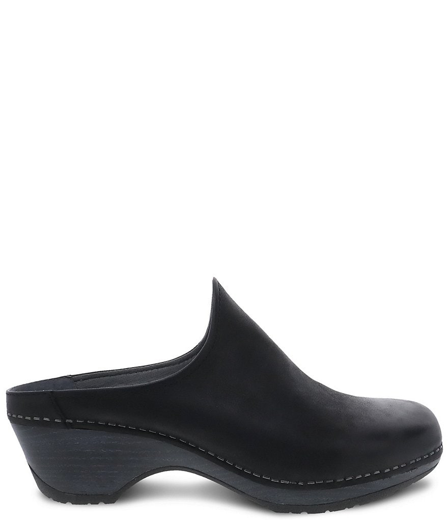 Dansko Melody Burnished Leather Slip-On Open Back Clogs