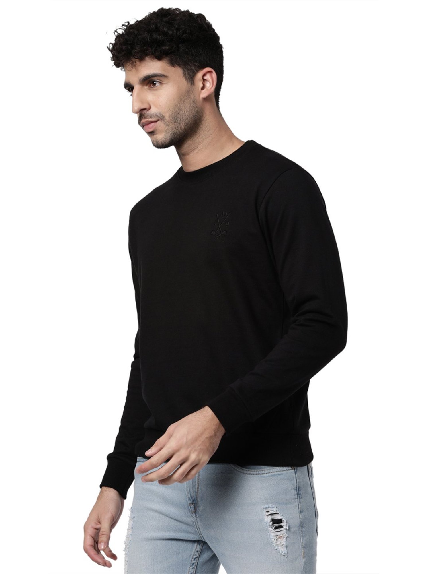 Forca Black Regular Fit Printed Sweatshirt