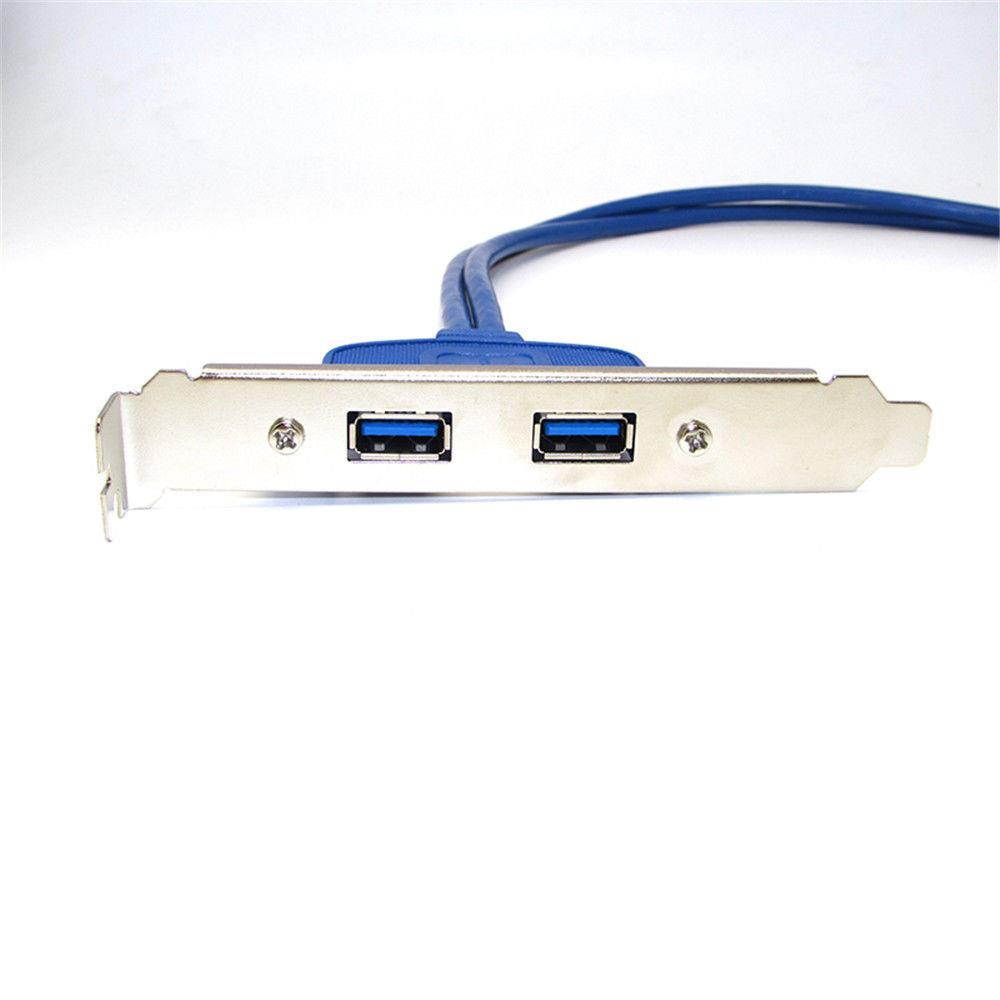 Deconn USB 3.0 Bracket to 20-Pin Back Panel Expansion Header Cable 2-Port blue