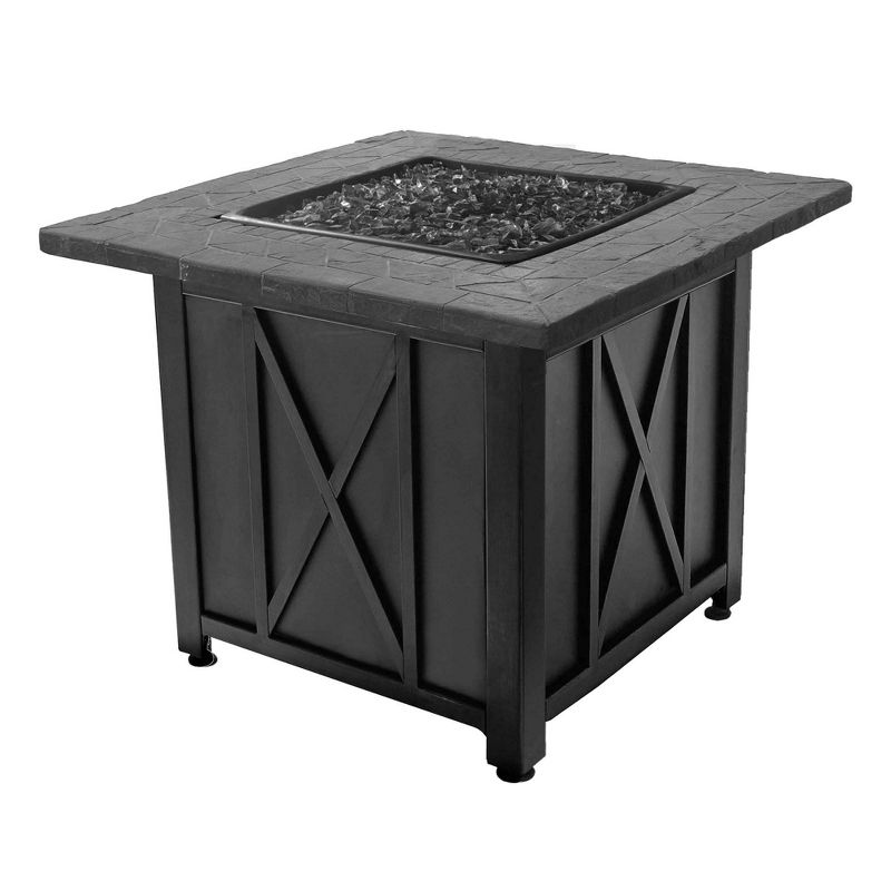 Blue Rhino Endless Summer Outdoor Propane Gas Black Fire Glass Patio Fire Pit