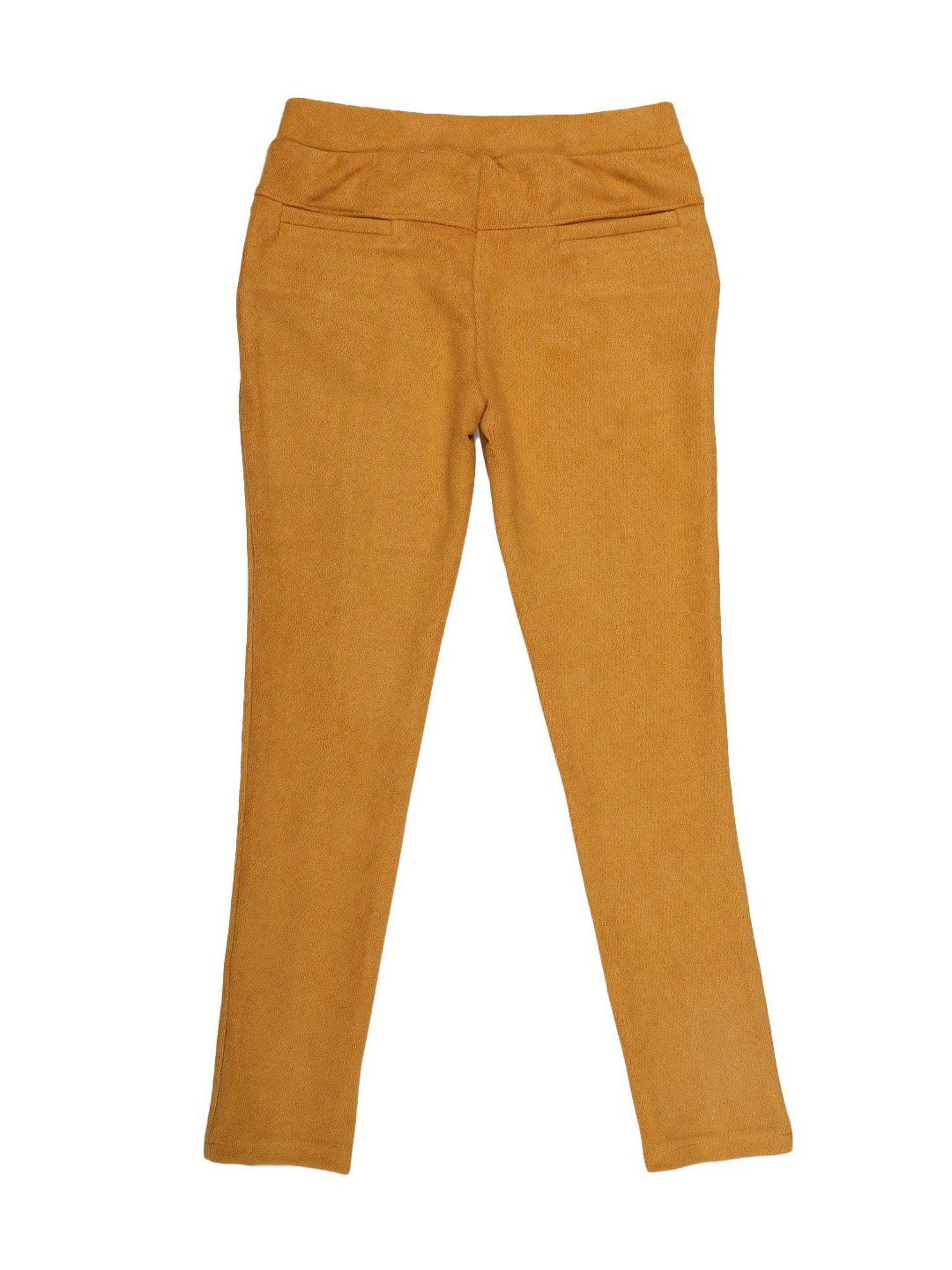 Peppermint Girls Yellow Solid Leggings