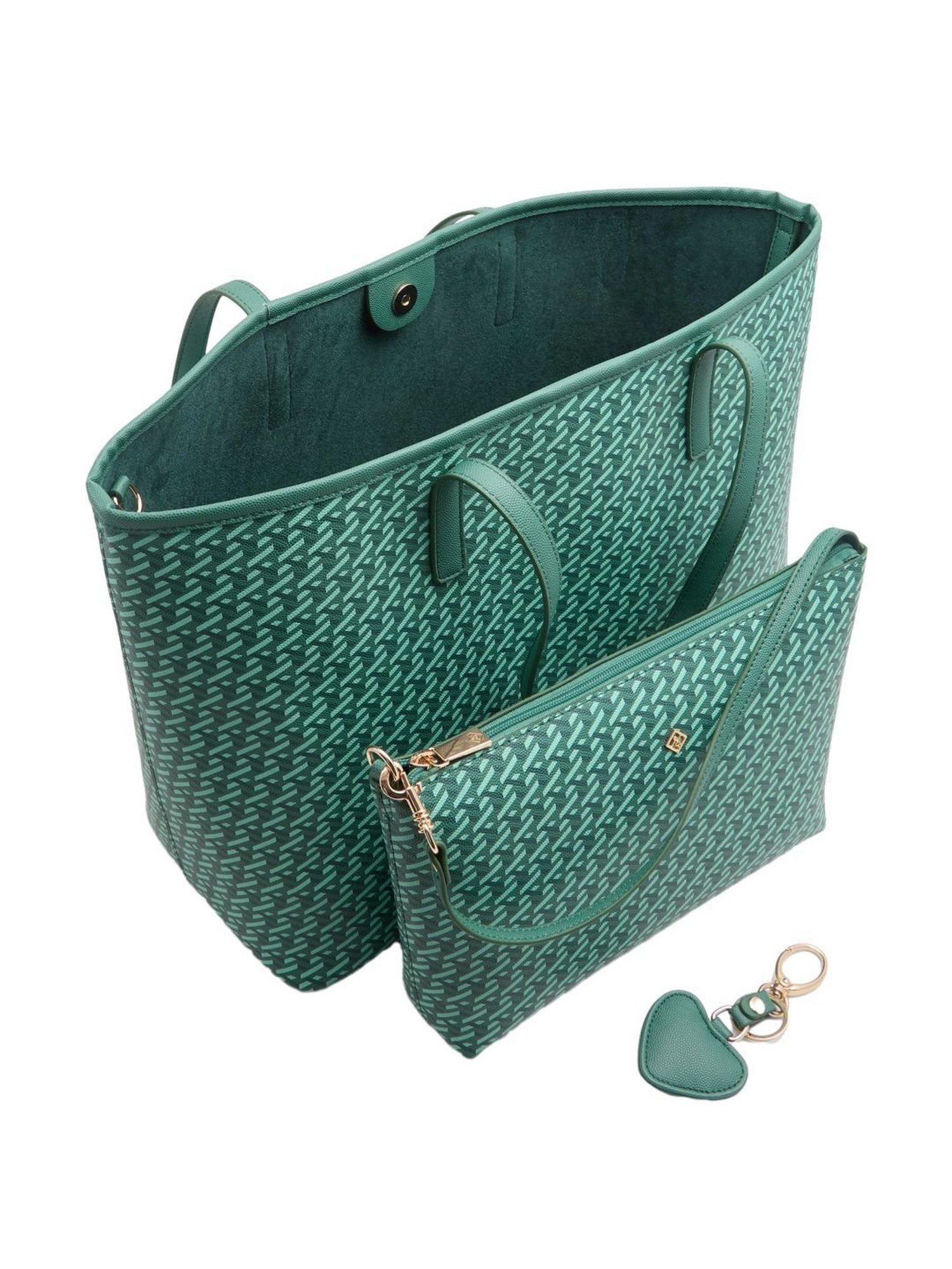 Call It Spring Green Printed Extra Large Tote Handbag