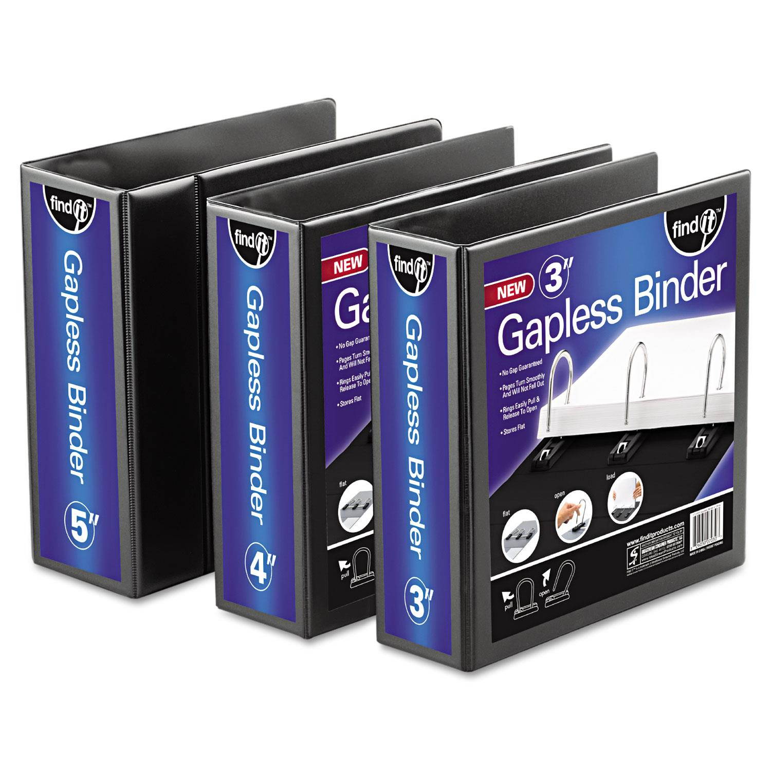 Find It Gapless Loop Ring View Binder 11 x 8-1/2 3" Capacity White SNS01701