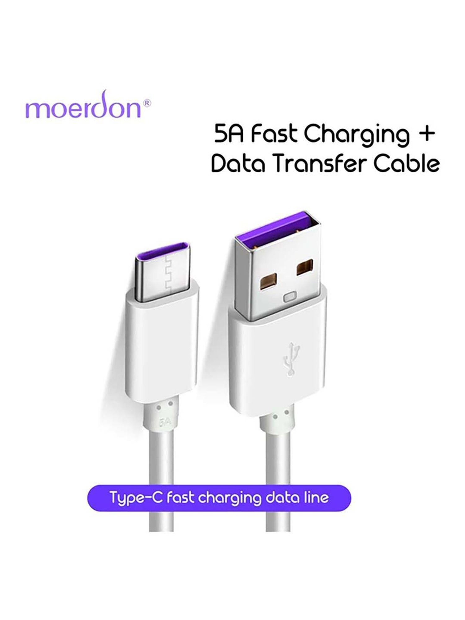 Moerdon MUC- C5A Fast Charging Data transfer Cable (White)