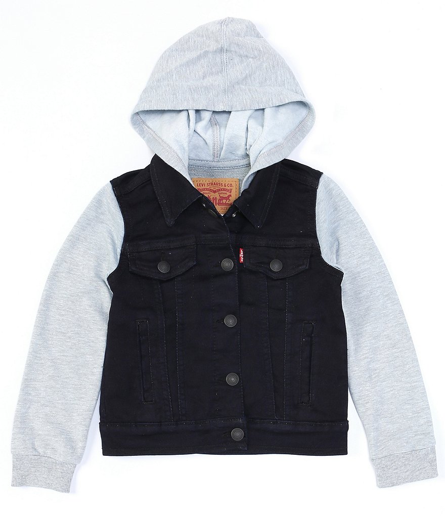 Levi's&reg; Little Boys 2T-7 Denim/Fleece Hooded Trucker Jacket