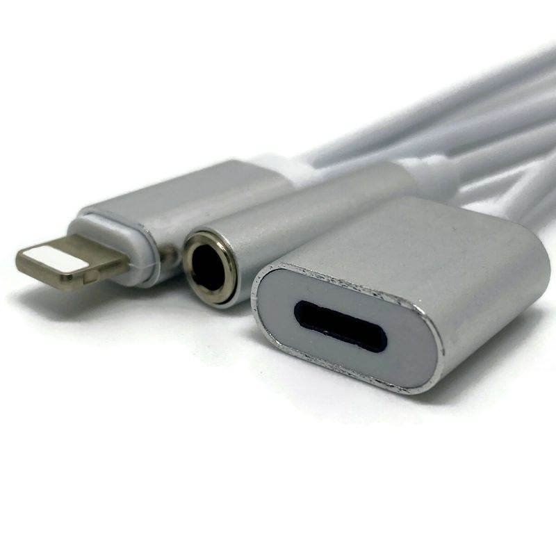 Headphone and Charger for iPhone Dual Adapter 2 in 1 Charging Cable & 3.5mm Aux Headphone Jack Lightning Connection Audio Splitter Dongle for iPhone 12 11 XS XR X 8 7 iPad iPod iOS Apple