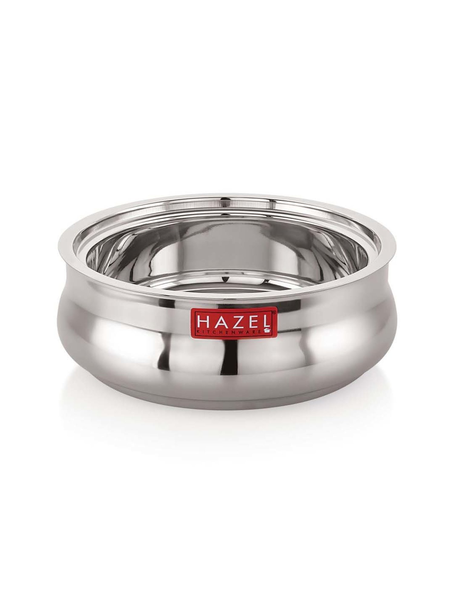 HAZEL Silver Stainless Steel Casserole With Glass Lid (2.5 L)