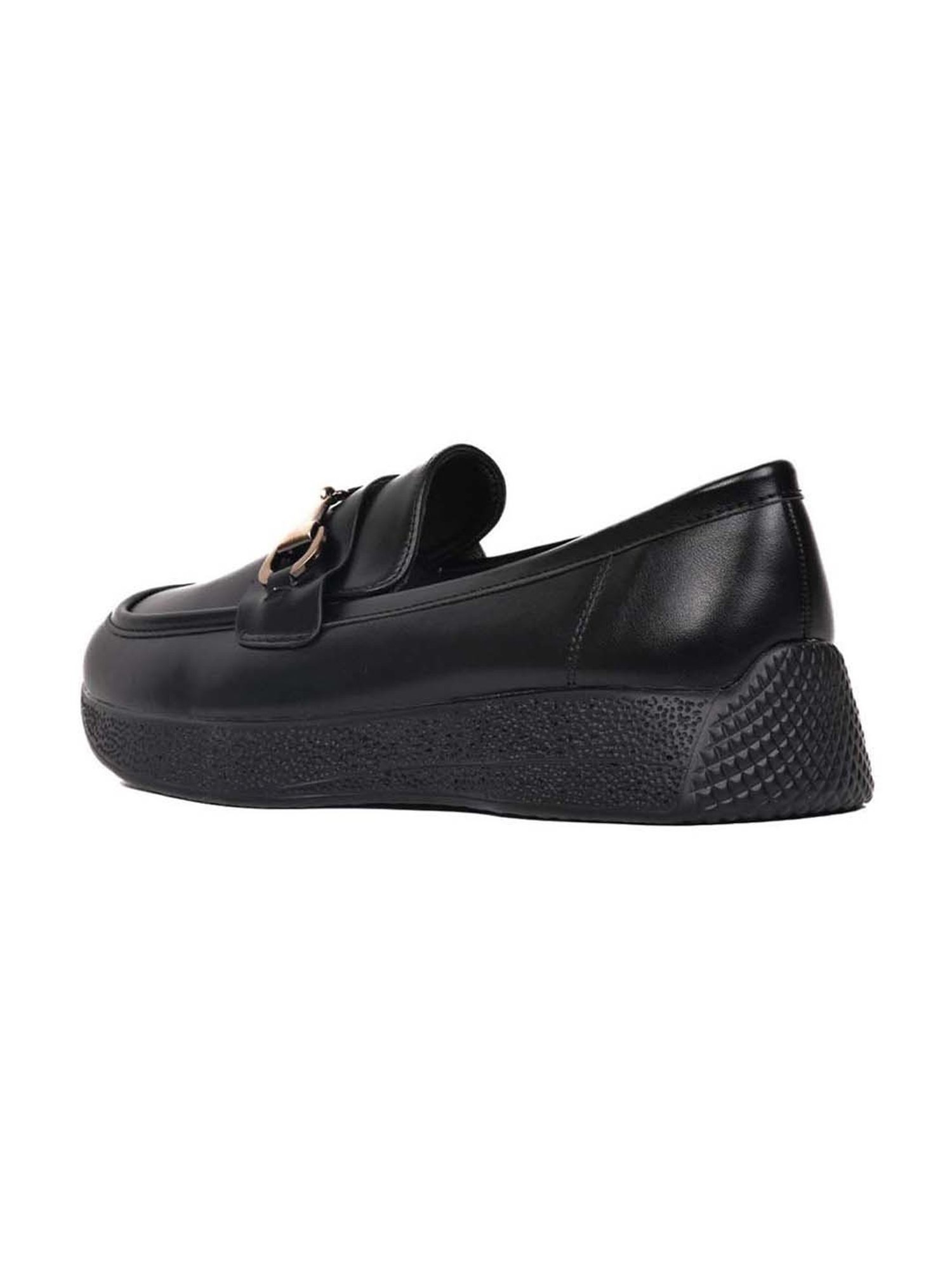 Jove Women's Jet Black Wedge Loafers