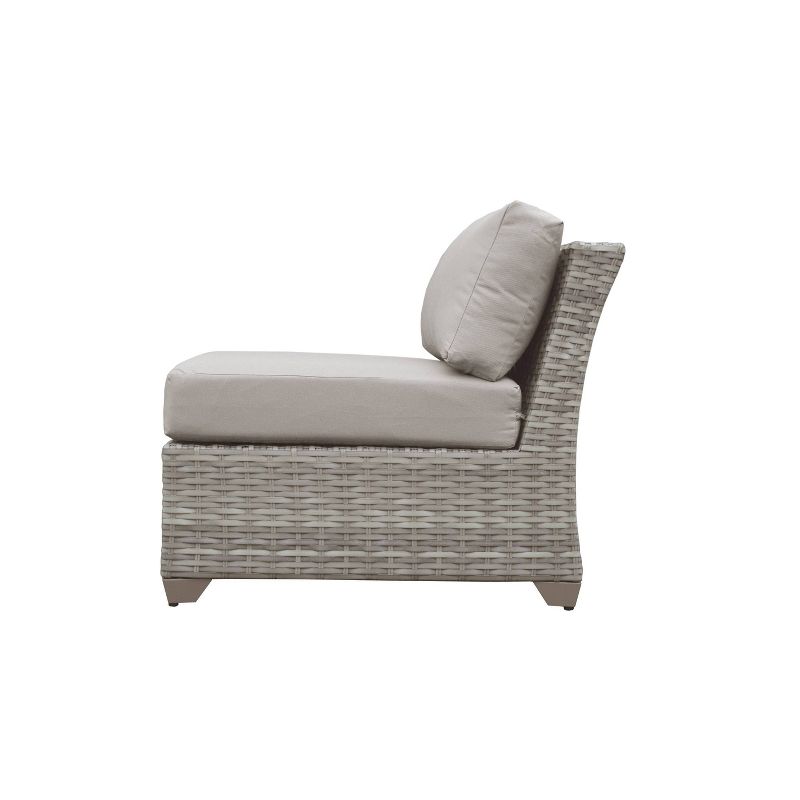 Nolin 7pc Sectional Weathered Brown Frame Sunbrella Spectrum Denim Fabric - La-Z-Boy