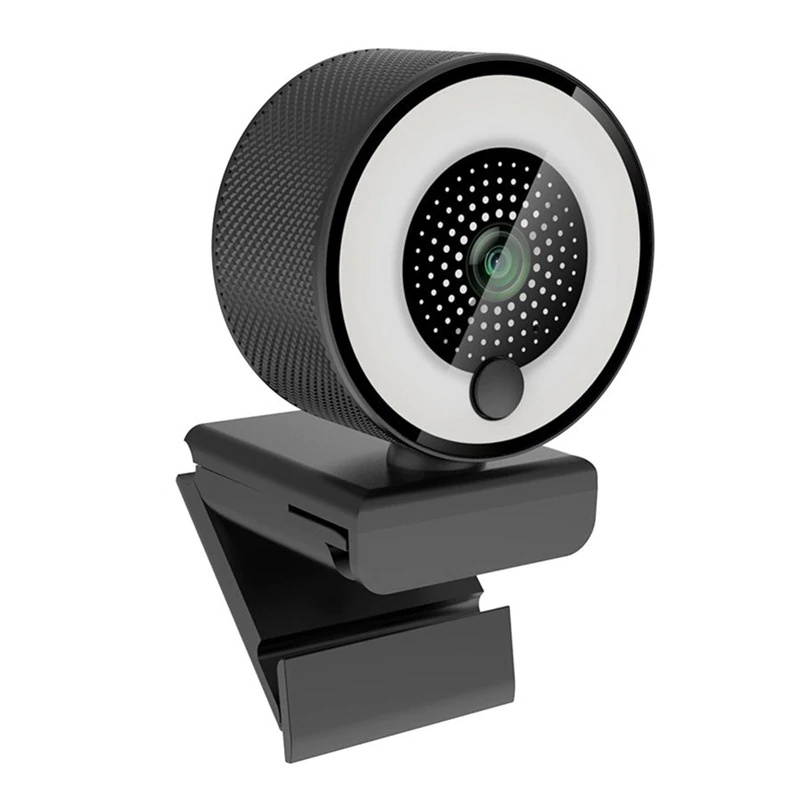 2K HD USB Dual Microphone Real-Time Webcam USB Computer Camera with Fill Light for PC USB Plug and Play Free Drive