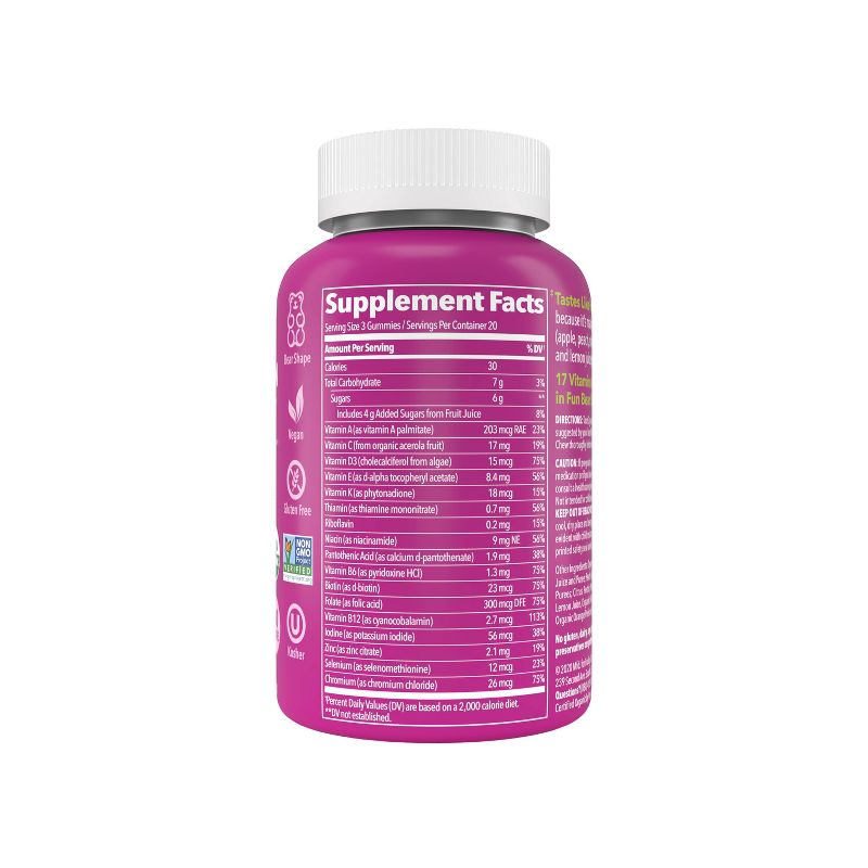 Fruily Organic Children's Multivitamin Real Fruit Gummy - 60ct