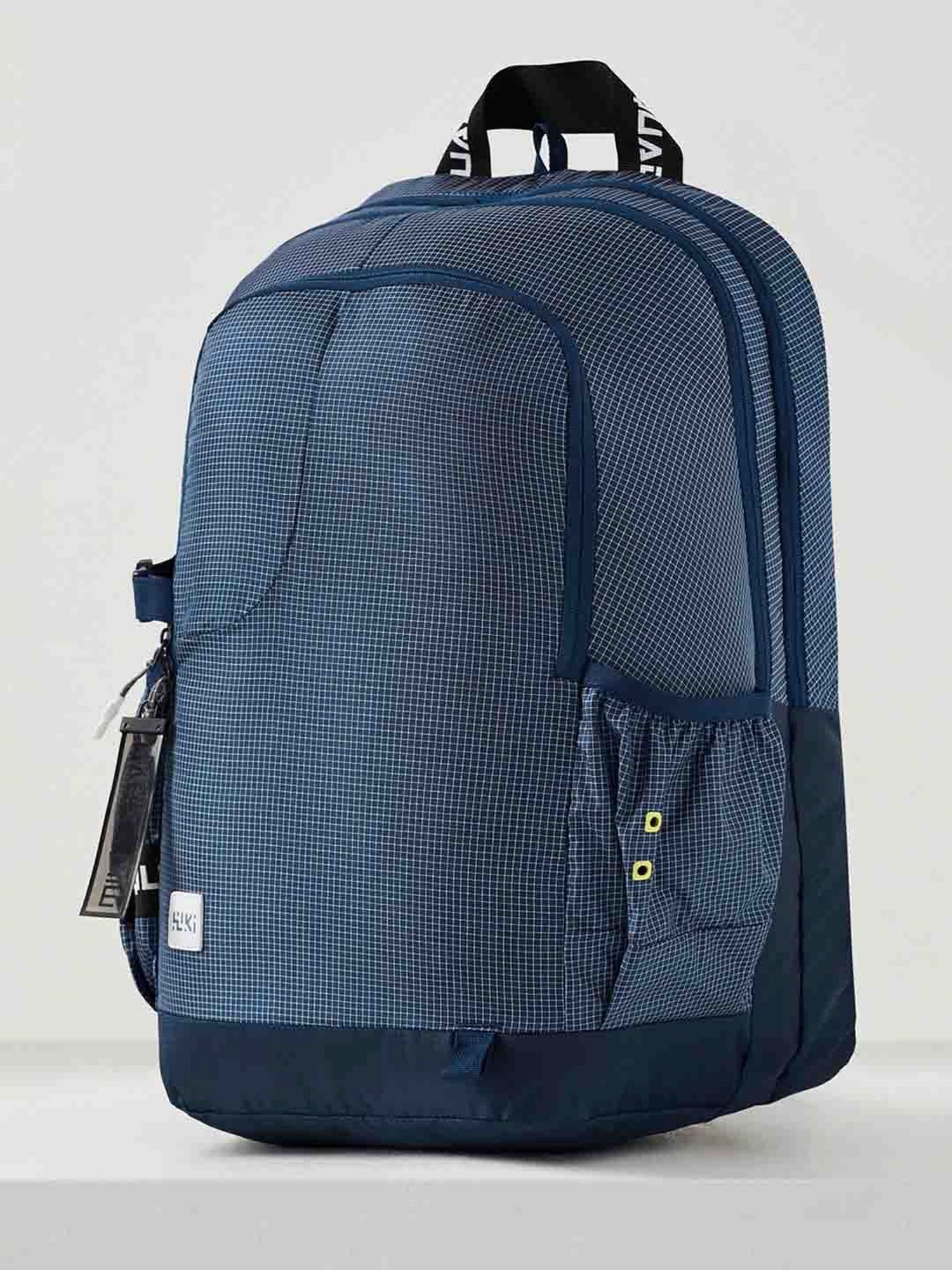 Wiki Back to School Squad 3 Navy Polyester Checks Backpack - 34 Ltrs