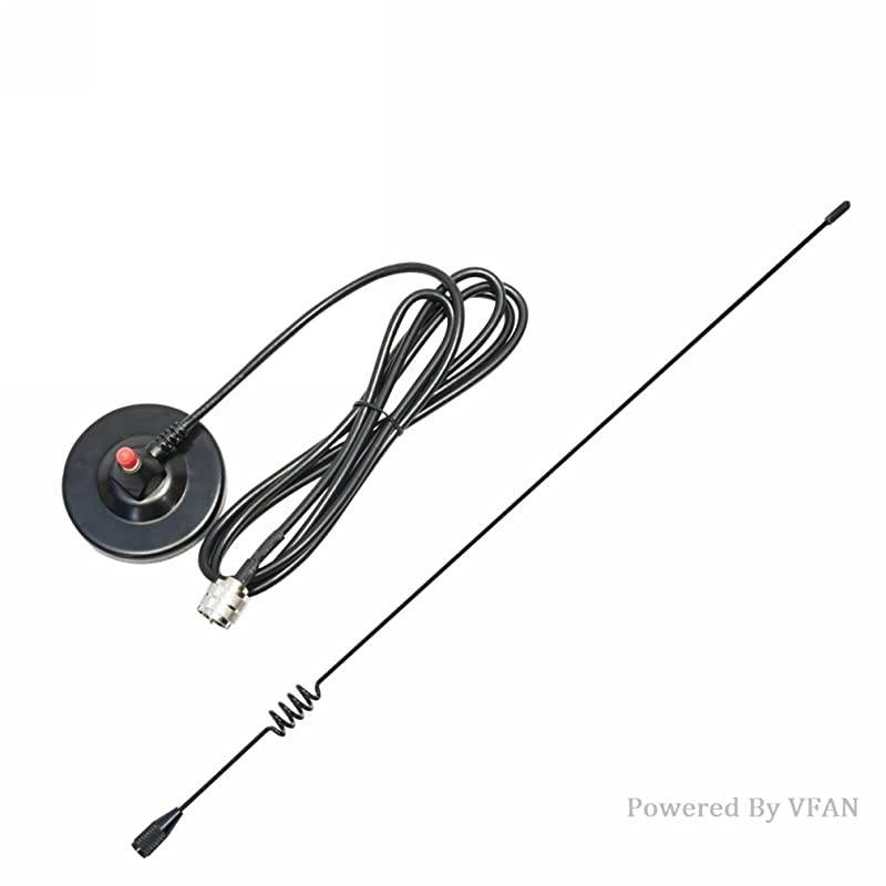 Mobile Antenna 2m/70cm VHF/UHF Ham Radio, 137-149, 437-480 Mhz, Magnet Base PL-259 Connector, 10 Ft RG58 Cable