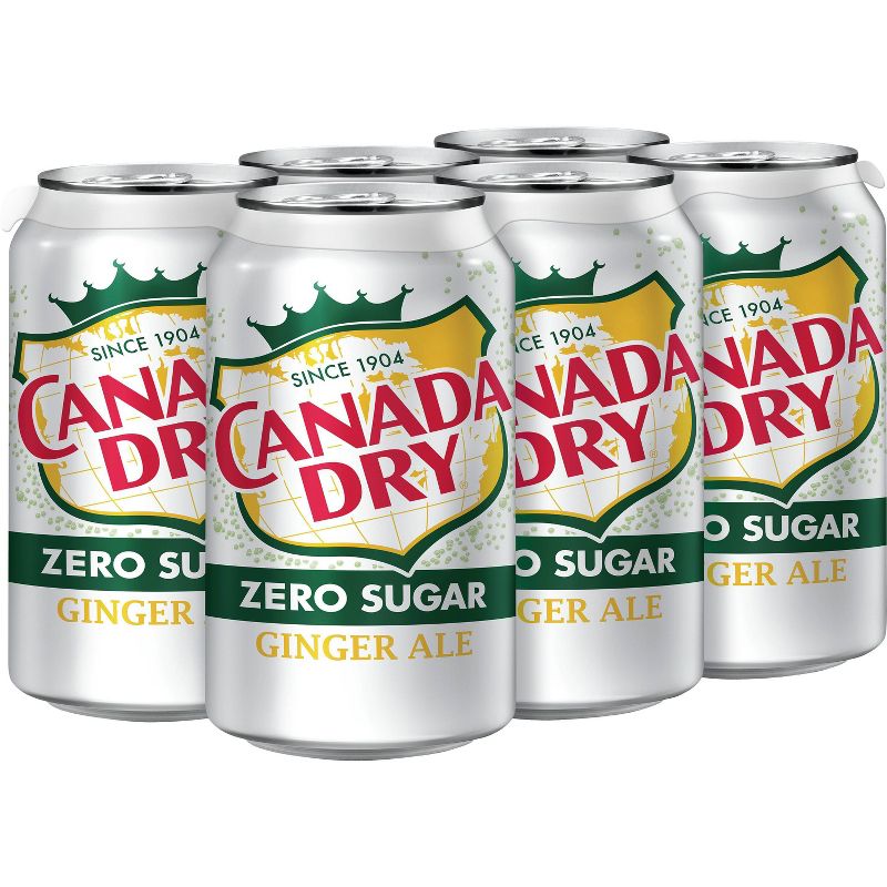 Canada Dry Zero Sugar Ginger Ale Soda - 6pk/7.5 fl oz Cans