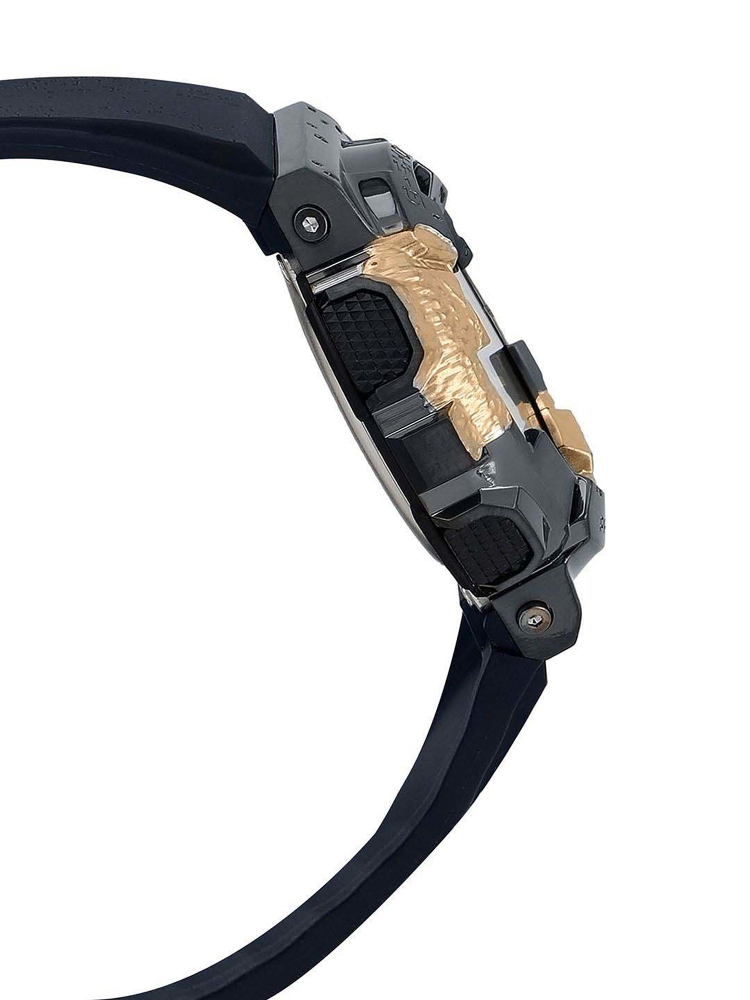 Casio G-Shock G-Steel GM-114GEM-1A9DR Black-Gold Ip Analog-Digital Dial Resin Band Men's Watch G1346