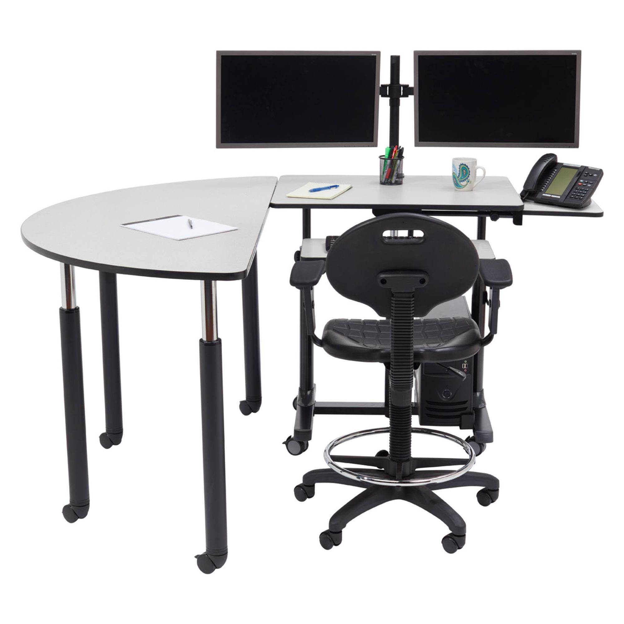 OKLAHOMA SOUND CORP EDTCP MOBILE COMPUTER SIT-STAND CART