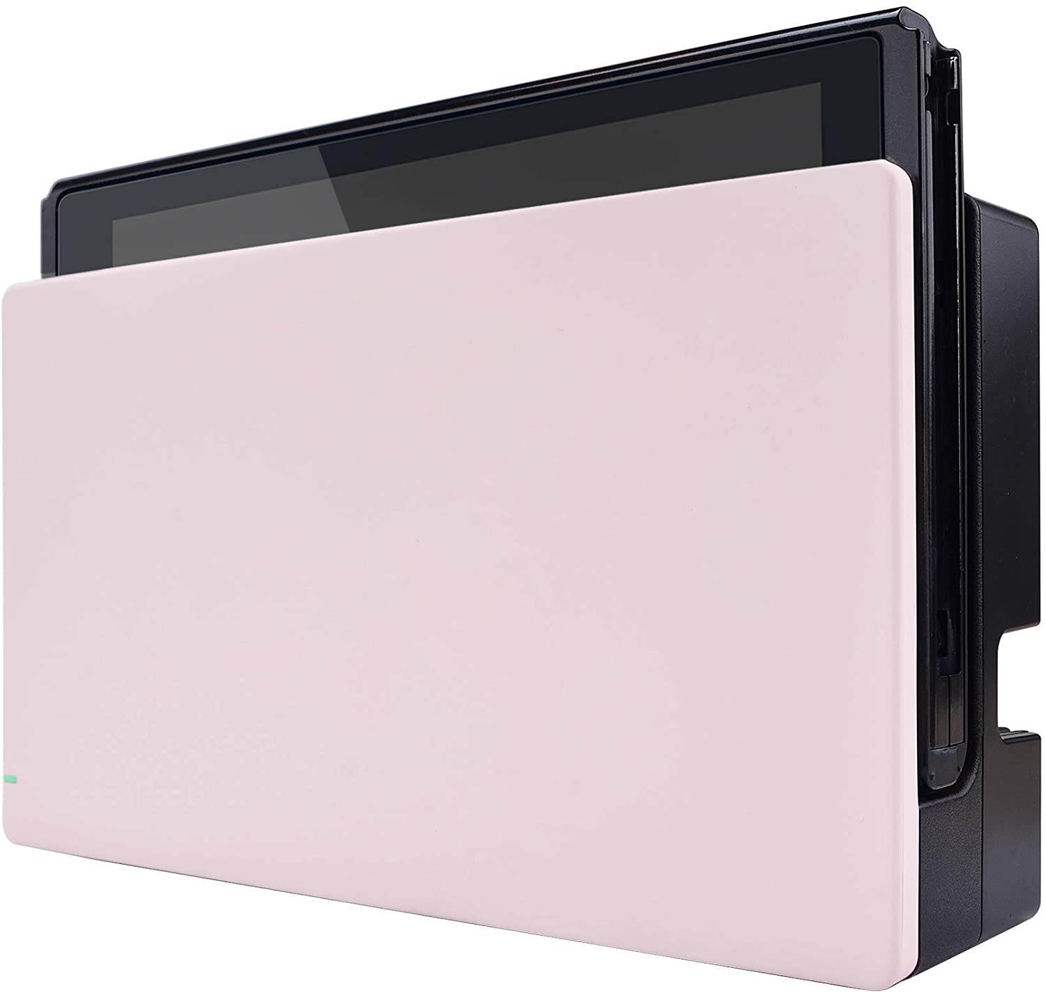 eXtremeRate Sakura Pink Custom Faceplate for Nintendo Switch Charging Dock, Soft Touch Grip DIY Replacement Housing Shell for Nintendo Switch Dock - Dock NOT Included