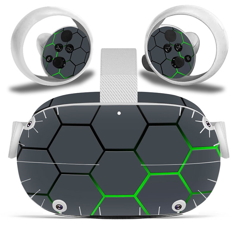 Amify Vinyl Skin Sticker for Oculus Quest 2 VR Headset Controller PVC Decals Cute Cartoon Wrap Cover for Oculus Quest 2 Accessories