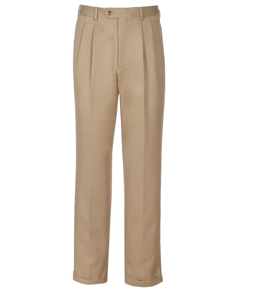 Roundtree & Yorke Travel Smart Non-Iron Pleated Ultimate Comfort Microfiber Dress Pants
