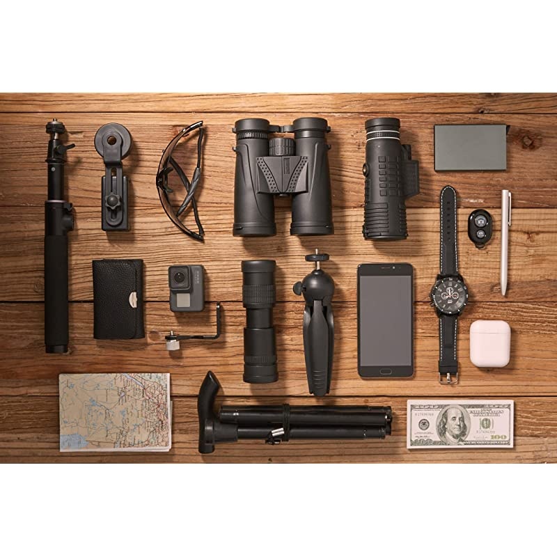 Monocular Telescope 50X60 High Power BAK4 Prism Low Night Vision Scope Waterproof HD Telescope with Smartphone Adapter Tripod Remote Shutter for Bird Watching Hunting Best Gifts for Men