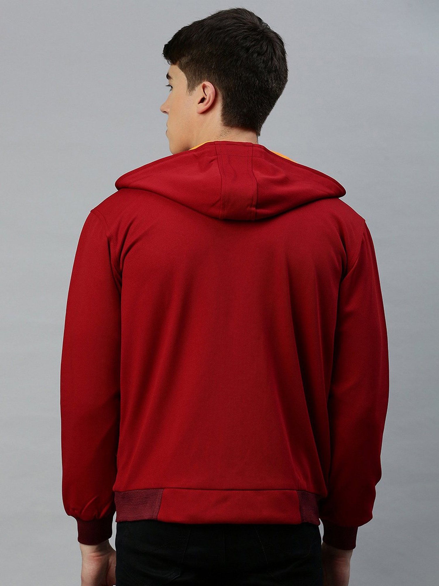 VOXATI Maroon Regular Fit Hooded Jacket