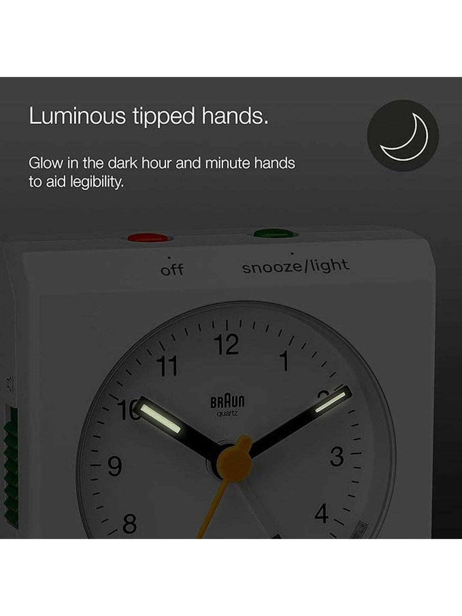 Braun White Classic Analog Alarm Clock