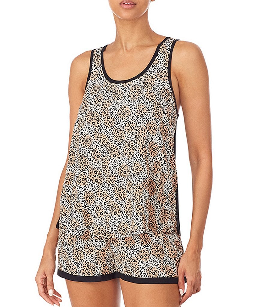 Kensie Animal Print Woven Coordinating Sleep Tank