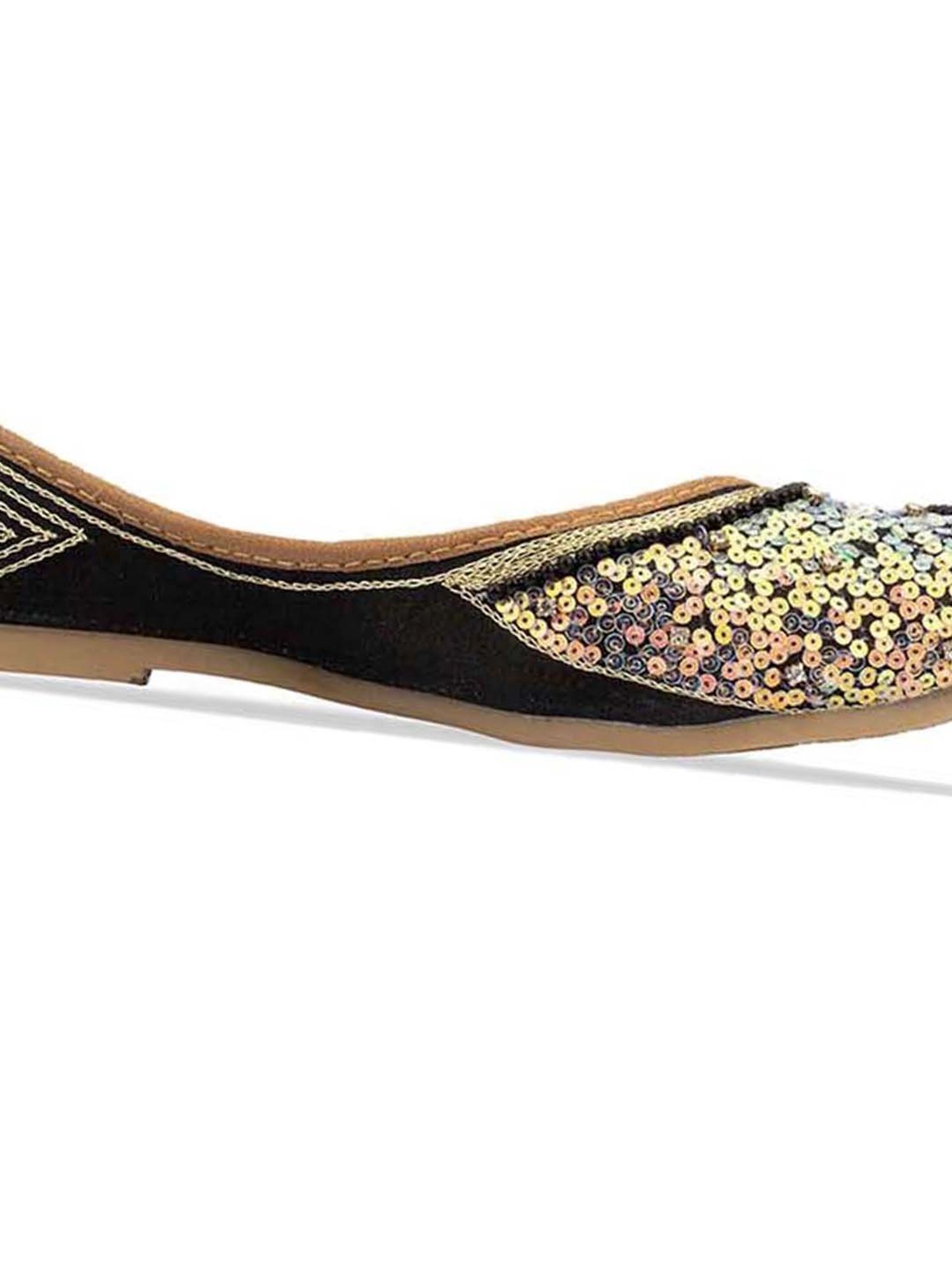 Desi Colour Women's Black Ethnic Juttis