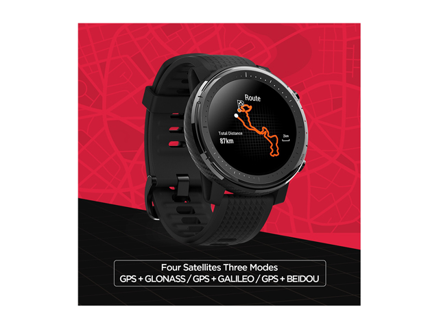 Amazfit Stratos 3 Sports Smartwatch Powered by FirstBeat, 1.34&rdquo; Full Round Display, 80-Sports Modes, Standalone Music Playback, GPS, Bluetooth, Water Resistant