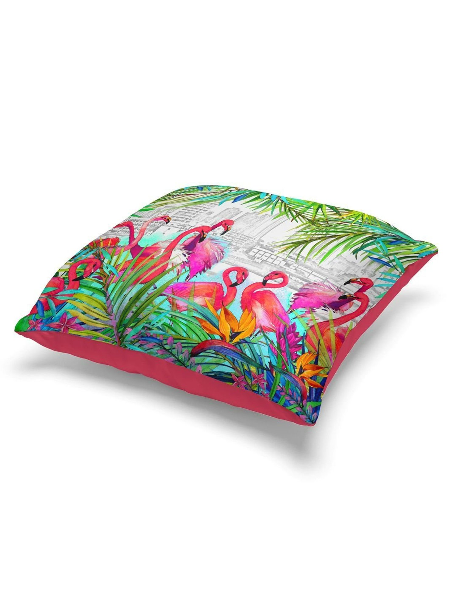 Bianca Pink & Green Digitally Printed Cushion Cover - Set Of 5