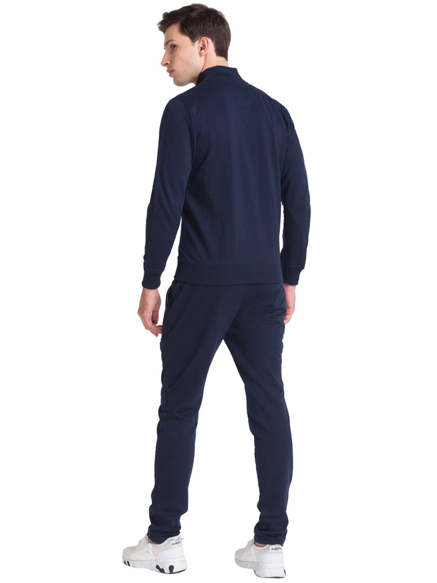 Parx Blue Regular Fit Striped Track Suit