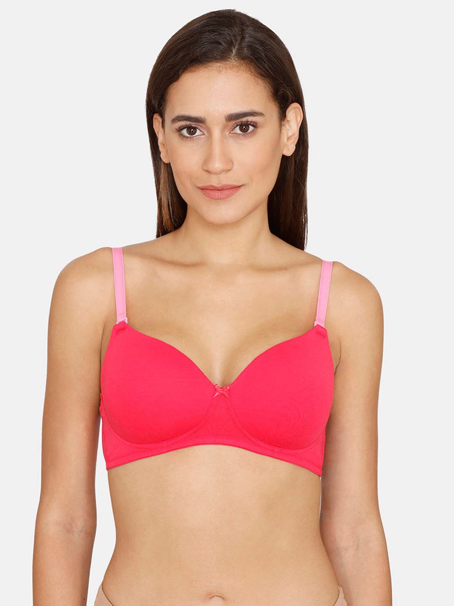 Zivame Pink Non Wired Padded T-Shirt Bra