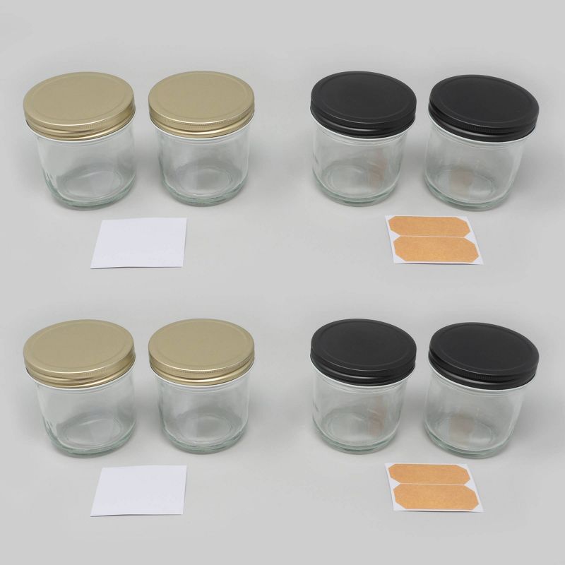 8ct Glass Jars with Label - Bullseye's Playground™