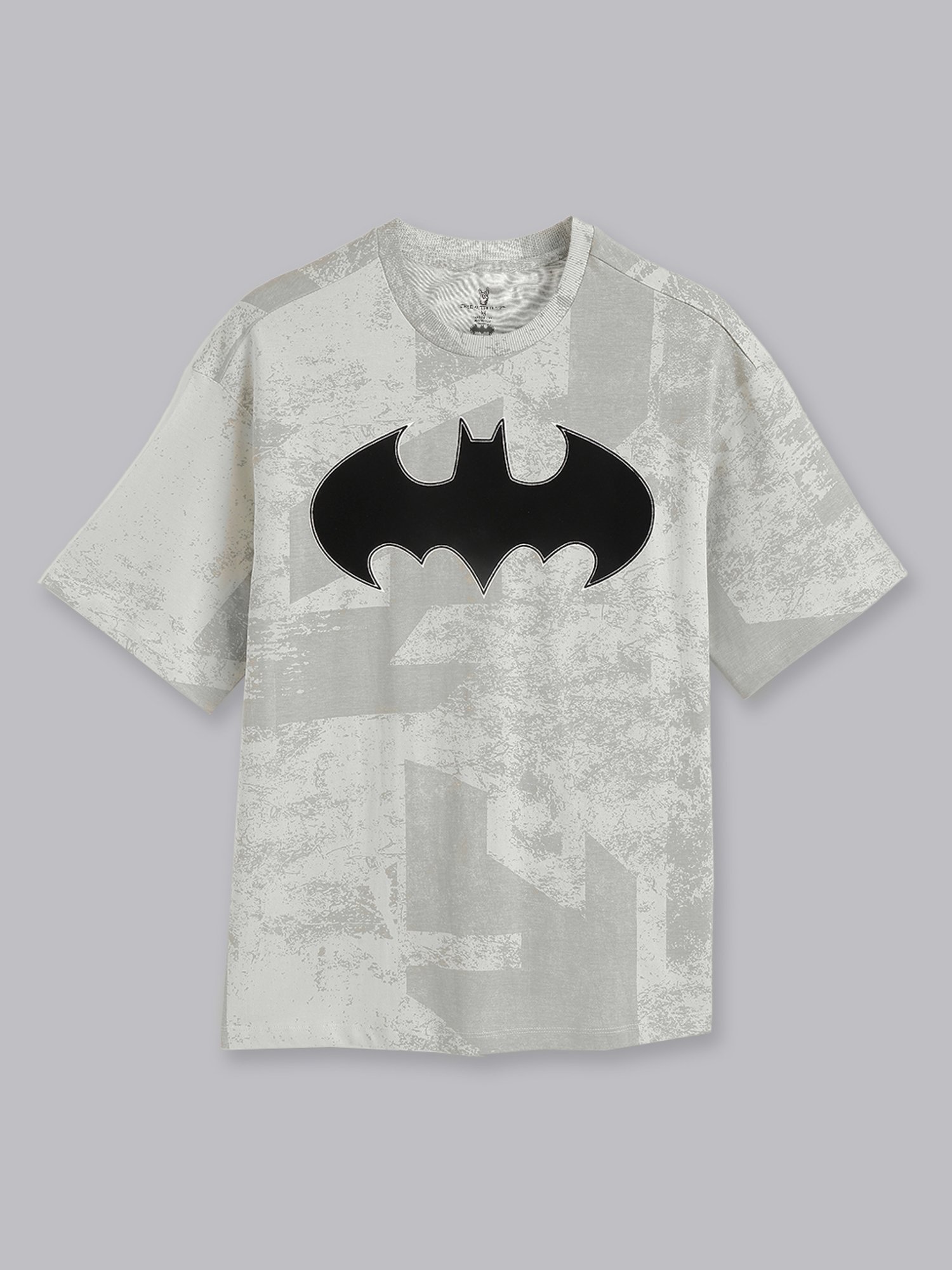 Free Authority Grey Cotton Oversized Printed T-Shirt