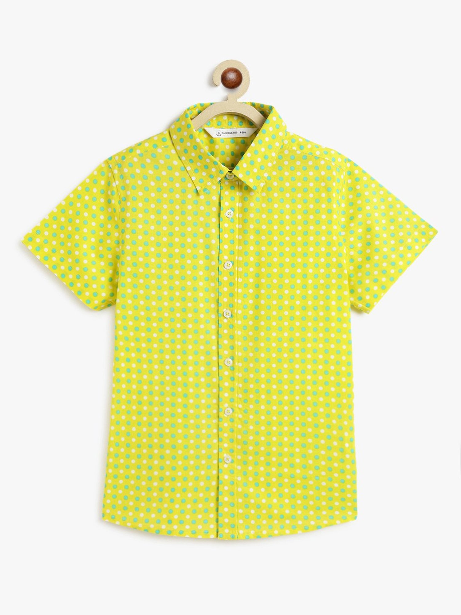 Campana Kids Yellow & Green Printed Shirt