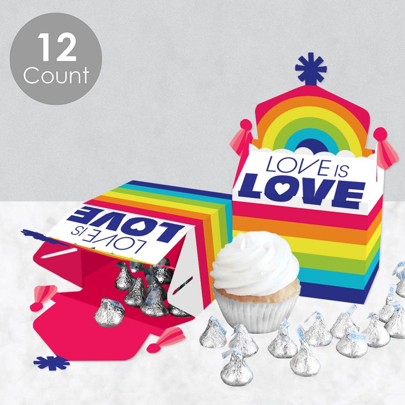 Big Dot of Happiness Adult 50th Birthday - Gold - Square Favor Gift Boxes - Birthday Party Bow Boxes - Set of 12