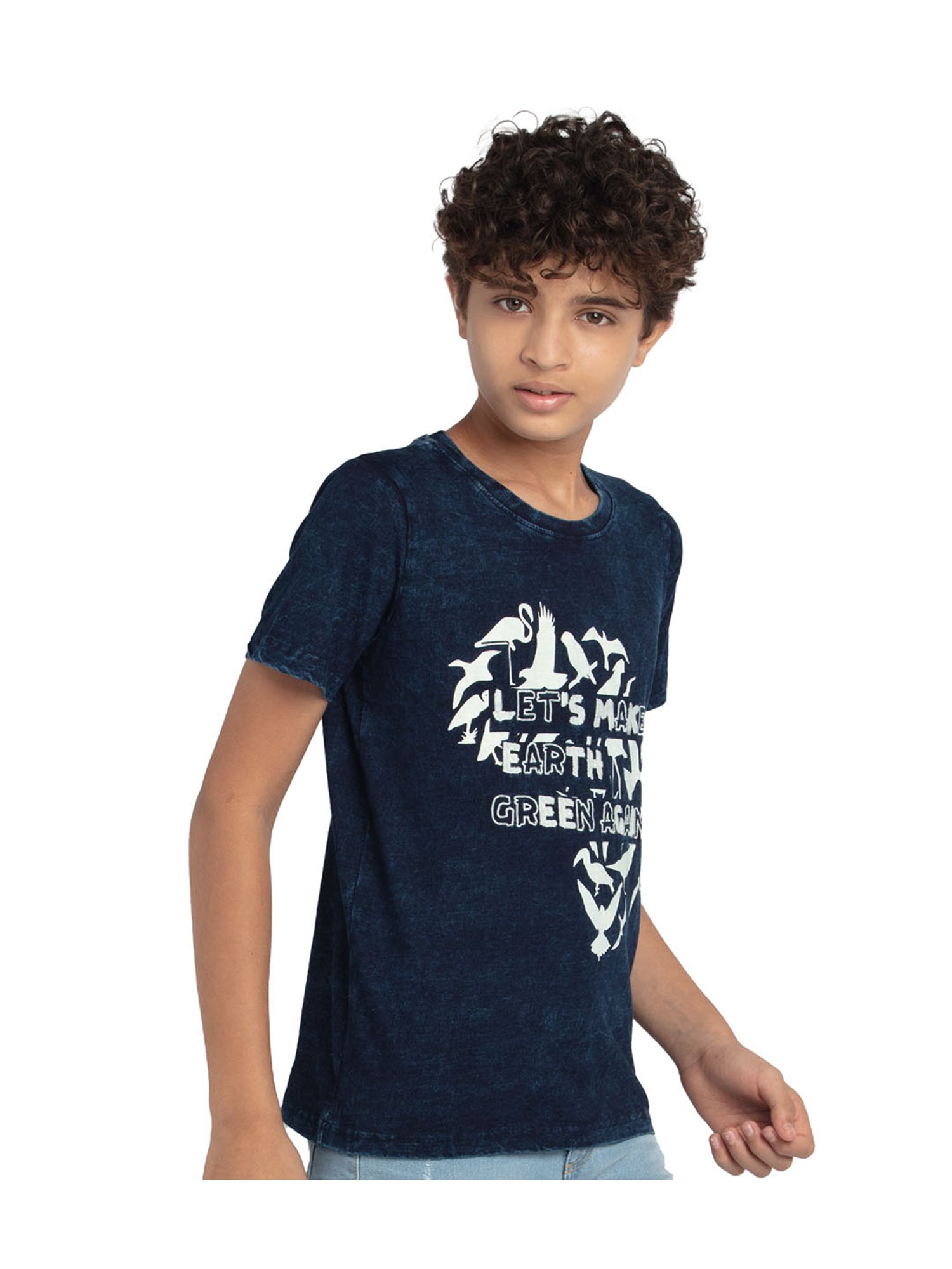 Under Fourteen Only Kids Navy Printed T-Shirt