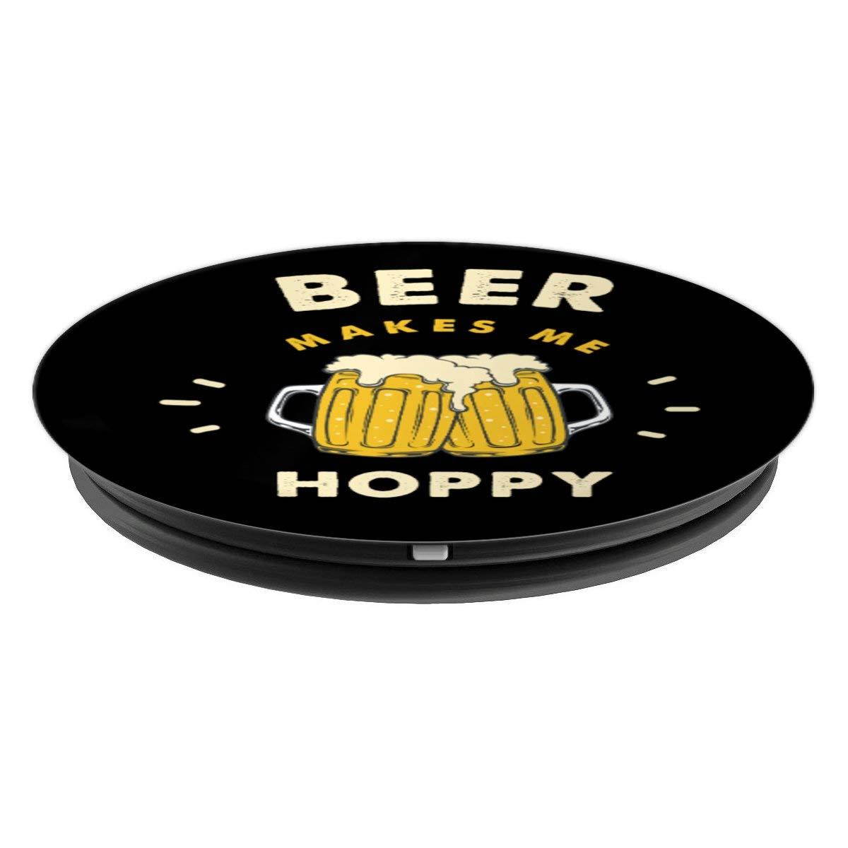 Beer Makes Me Hoppy Beer Pun Beer Lovers Gift PopSockets Grip and Stand for Phones and Tablets