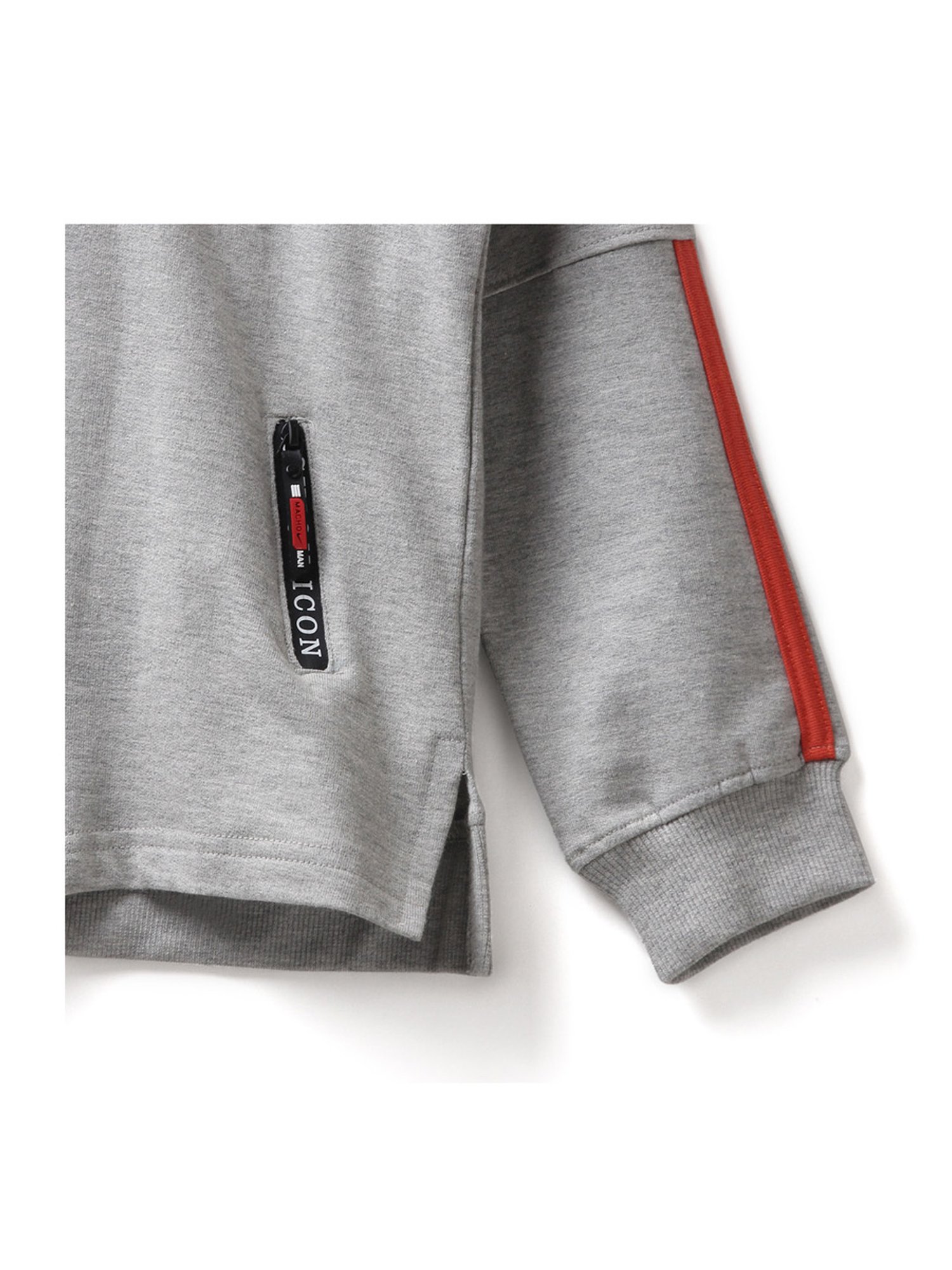 Under Fourteen Only Kids Grey Printed Full Sleeves Sweatshirt