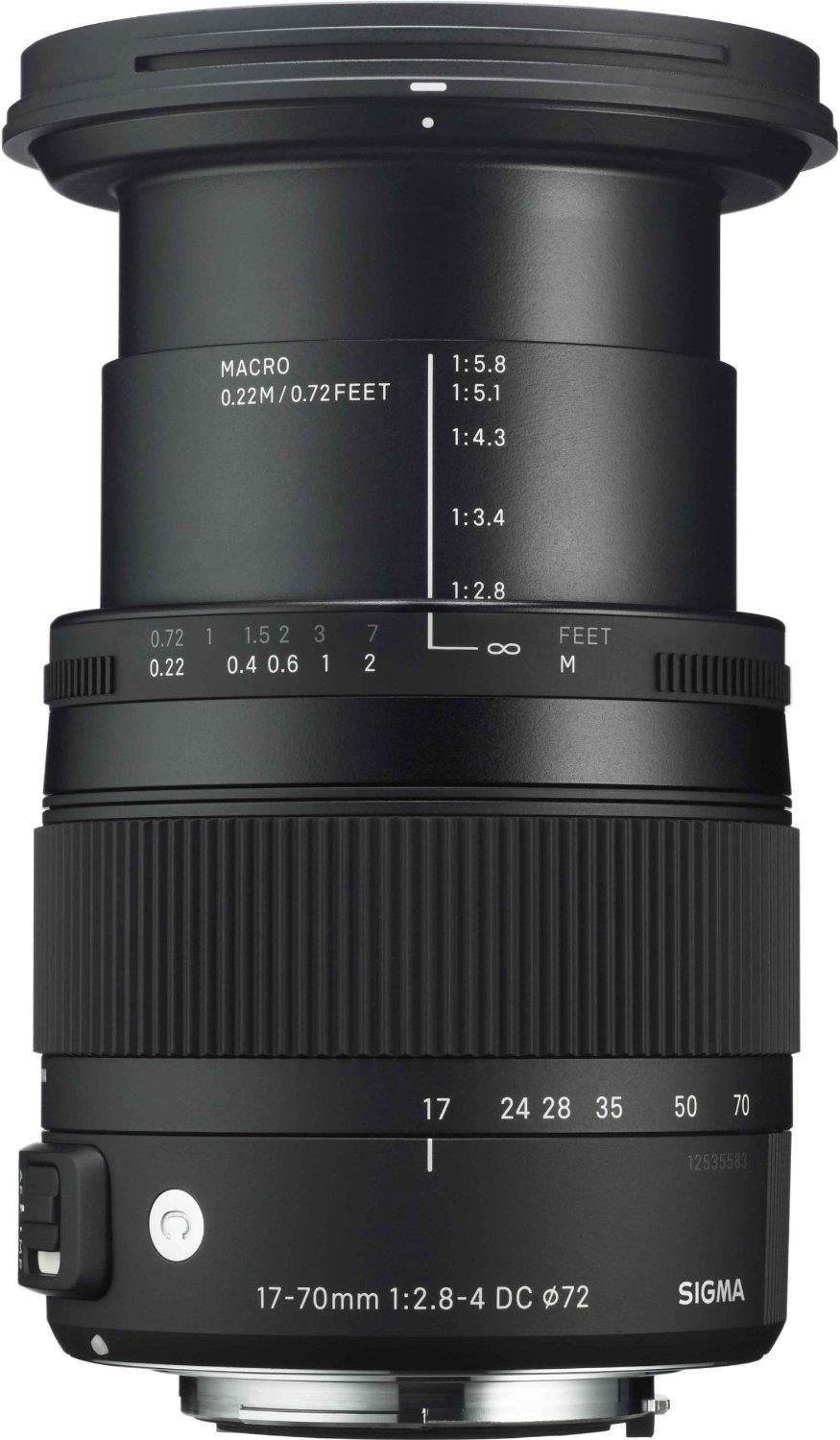 Sigma 17-70mm F2.8-4 Contemporary DC Macro OS HSM Lens for Canon (884101)