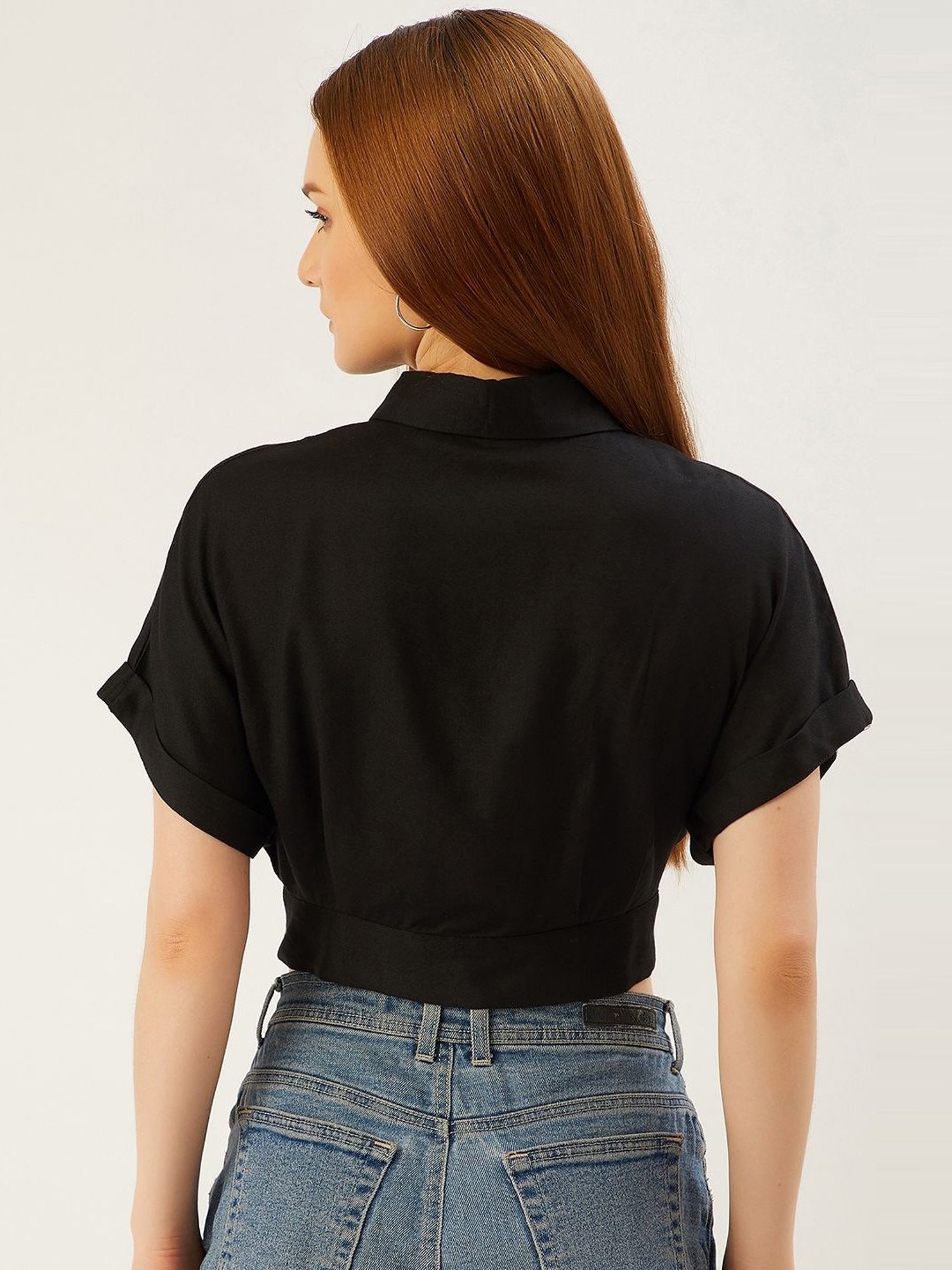 Anvi Be Yourself Black Boxy Fit Shirt
