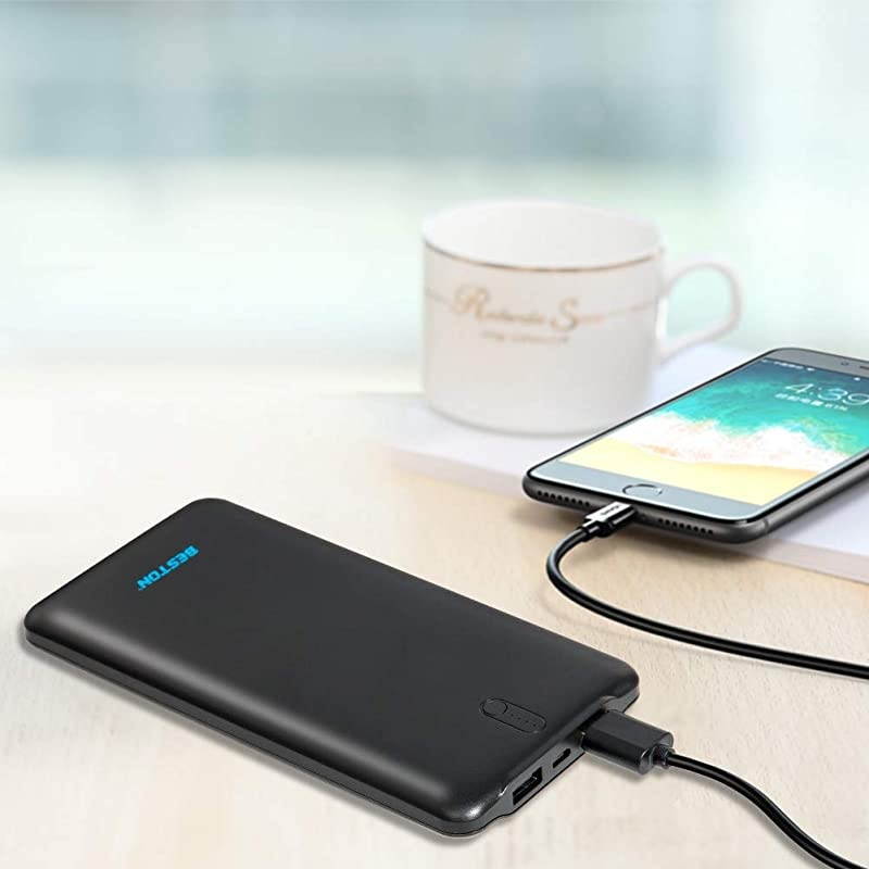 Portable Charger Ultra Slim 10000mAh Power Bank Dual HighSpeed Charging Port Battery Pack for iPhone Android Phones Tablets