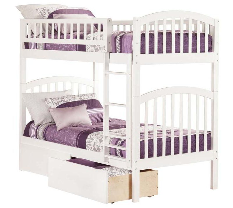 Richland Bunk  Twin over Twin w/ 2 Urban Bed Drawers White - Atlantic Frame