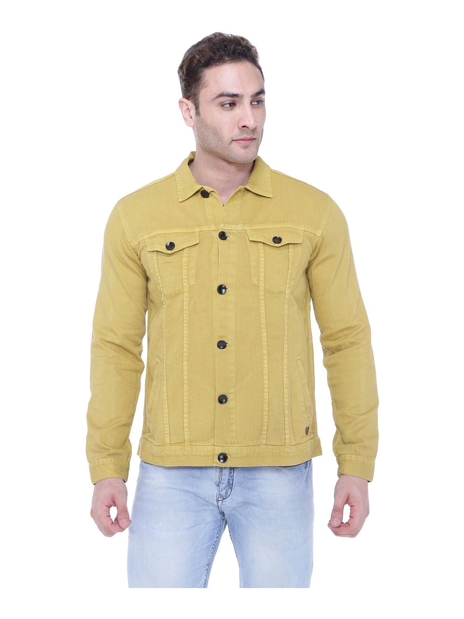 Kuons Avenue Khaki Shirt Collar Denim Jacket