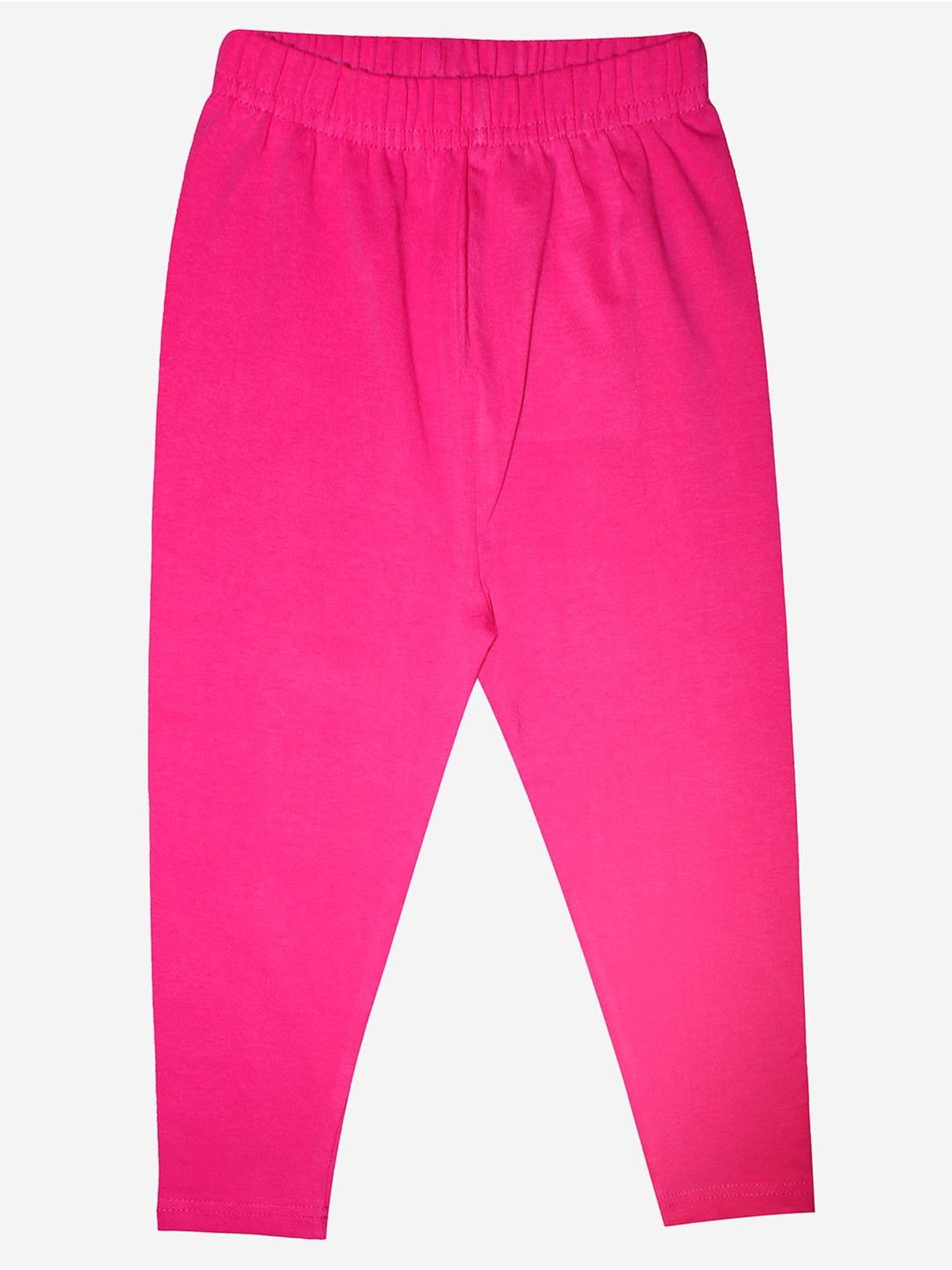 Kiddopanti Kids Pink Solid Leggings